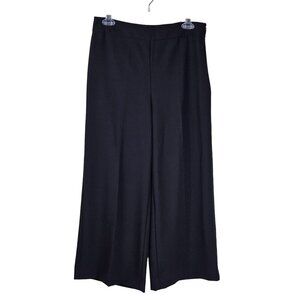 WHBM Black High-Rise Wide Leg Crop Pants Sz 6 Office Stretch Palazzo Capsule